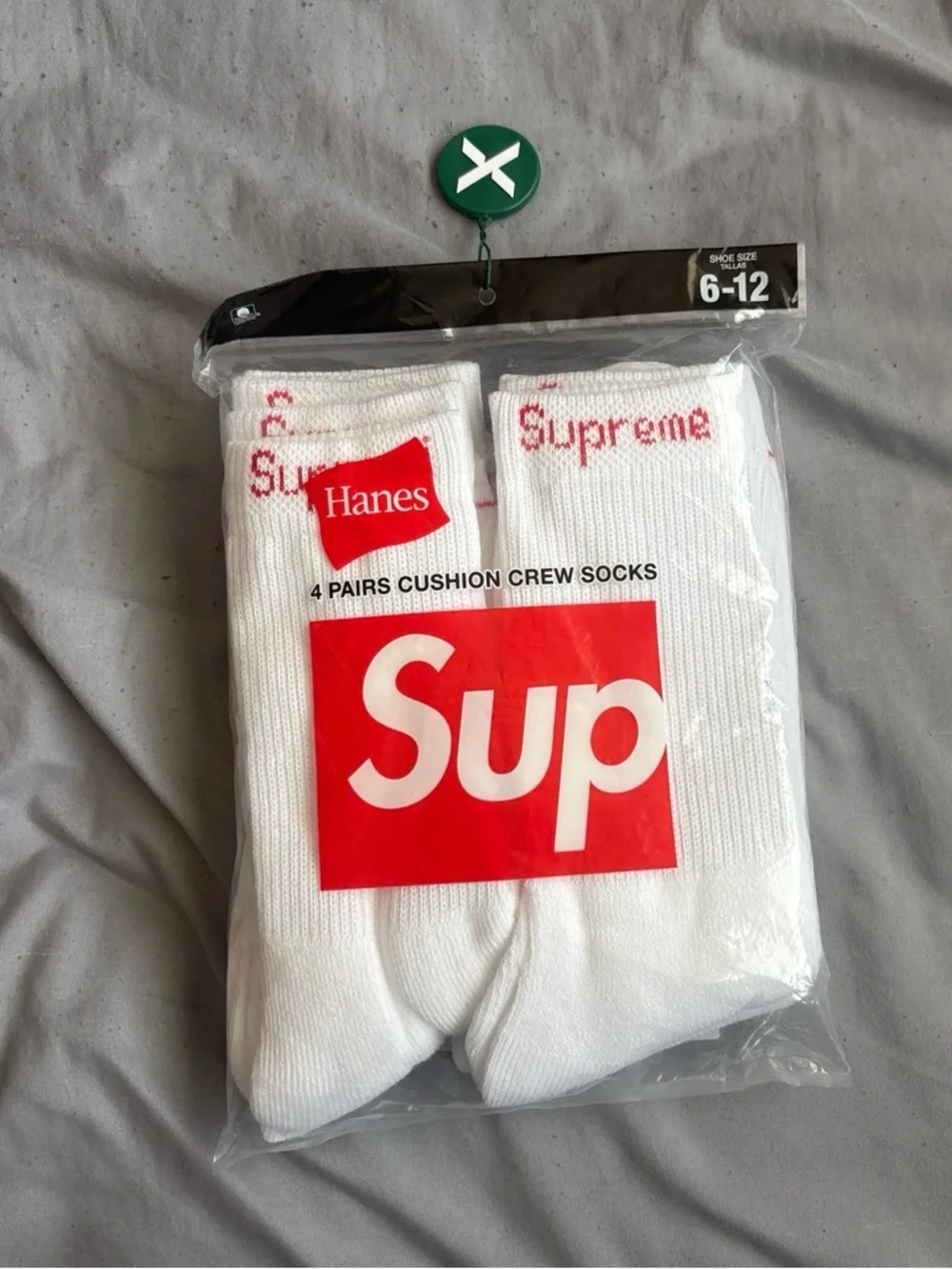 Authentic White Supreme Socks Verified by StockX 4 pairs